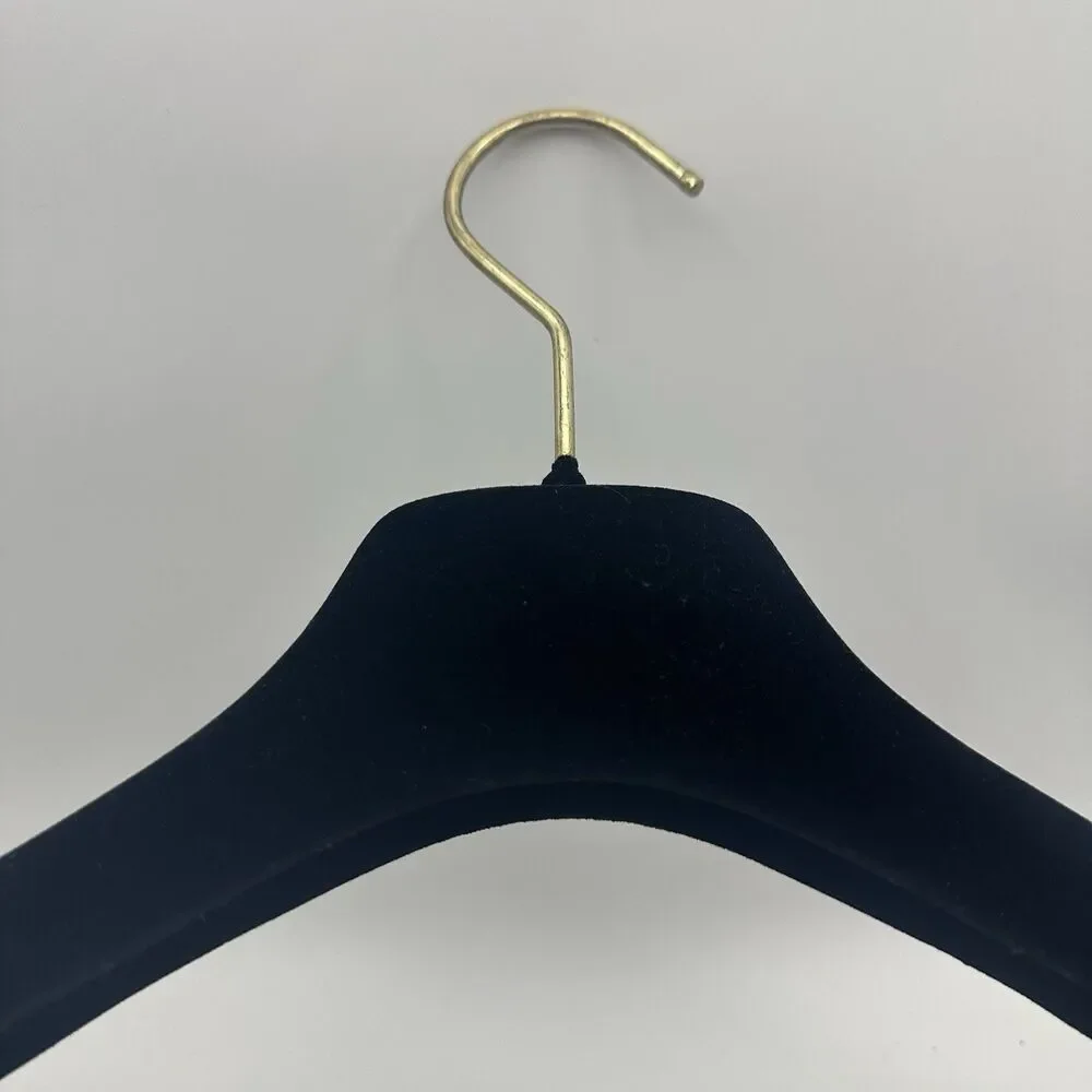 Versace Black Velvet Suit Coat Hanger Gold Logo Luxury Designer